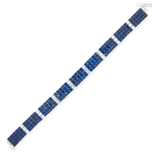 AN EXCEPTIONAL SAPPHIRE AND DIAMOND BRACELET in