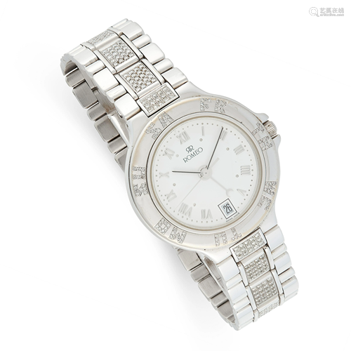 A LADIES DIAMOND WRIST WATCH, ROMEO in 18ct white gold,