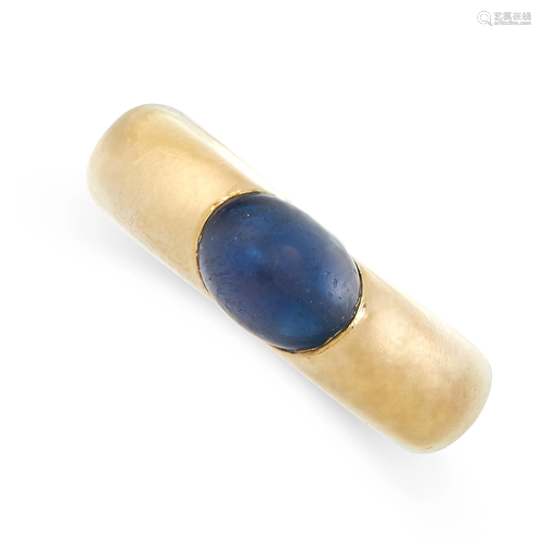 A VINTAGE SAPPHIRE DRESS RING in 18ct yellow gold, the