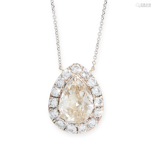 A DIAMOND PENDANT NECKLACE in 18ct gold, set with a