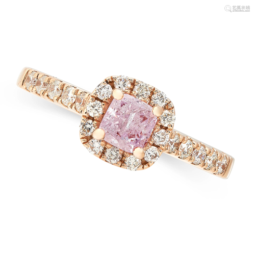 A NATURAL FANCY PURPLE-PINK DIAMOND AND WHITE DIAMO…