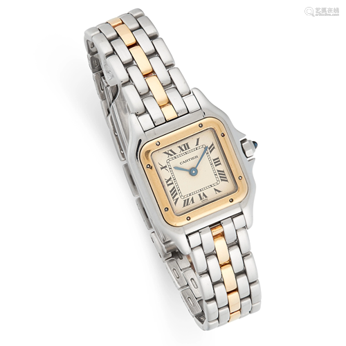 A LADIES PANTHERE WRIST WATCH, CARTIER in 18ct yellow