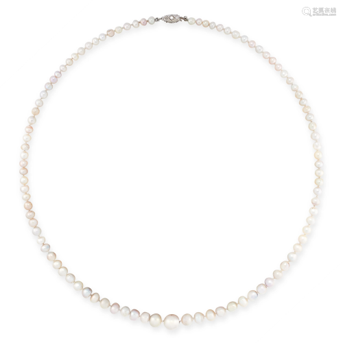 A NATURAL PEARL AND DIAMOND NECKLACE in 18ct gold …