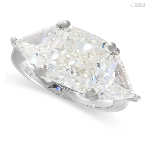 A 9.26 CARAT DIAMOND RING in platinum, set with a