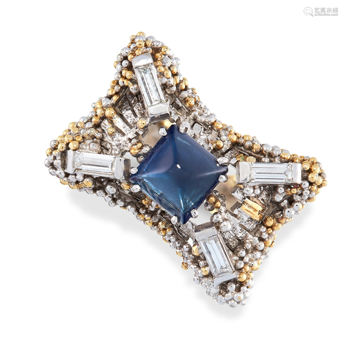 A VINTAGE SAPPHIRE AND DIAMOND RING, CHARLES DE TEMPLE