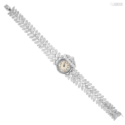 A VINTAGE DIAMOND COCKTAIL WATCH, CIRCA 1950 the