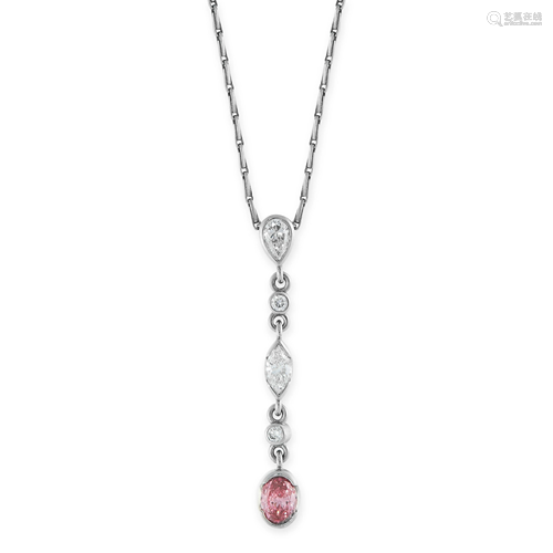 A FANCY VIVID PINK DIAMOND PENDANT NECKLACE in