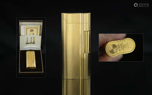 Dunhill - Expensive Gents 20 Microns Gold Plated Engine Turn...