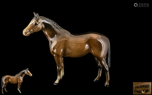 Beswick Small Standing Horse, in a glazed brown colour