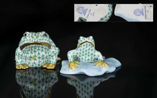 Herend - Hungary Hand Painted Porcelain Frog Figure. No 1532...