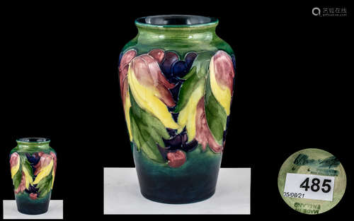 William Moorcroft Signed Tapered Vase - Fruits ' Leaf's and ...