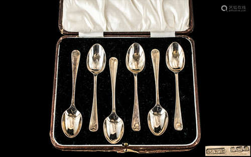 Box of ( 6 ) Solid Silver Spoons In Original Box. Fully Hall...