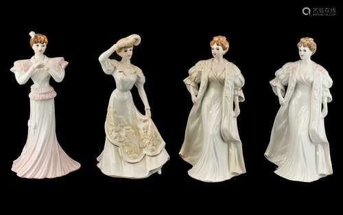 Collection of Coalport White Porcelain Figures, in the Chant...