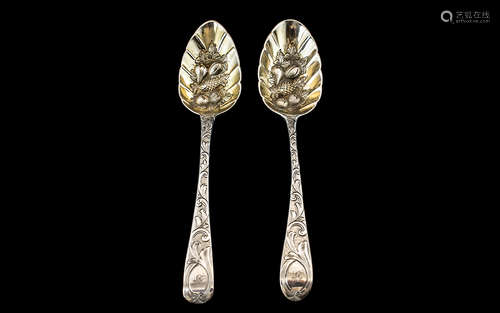 George III Pair of Quality Sterling Silver Matched Berry - S...