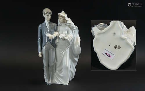 Nao by Lladro Hand Painted Figure ' Wedding Day ' Bride and ...