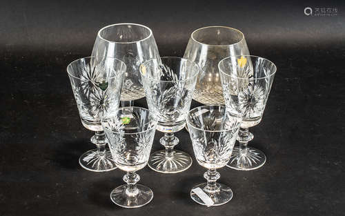 A Collection of Irish Waterford Glass Drinking Glasses, Incl...