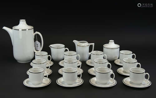 Contemporary German Coffee Set by Scherzer, plain white body...