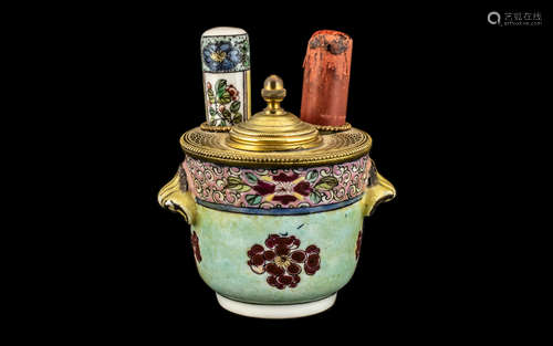 Unusual 18th/19th Century French Soft Paste Porcelain Ormolu...