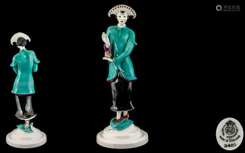 Royal Worcester Fine Hand Painted Porcelain Figure ' Chinois...