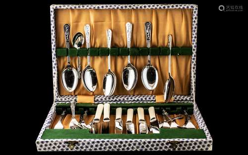 Boxed Set of Cutlery, setting for 6, in stainless steel with...