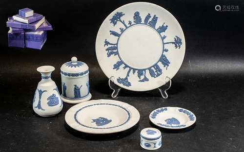 Collection of Wedgwood Pale Blue and White Jasper Wear - Ver...