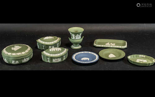 Small Collection of Wedgwood Jasper Ware comprising three gr...