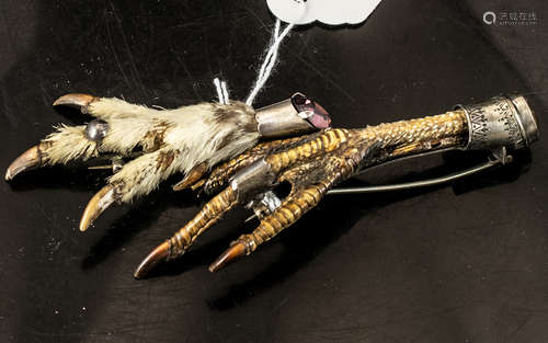 Two Edwardian White Metal Mounted Grouse And Pheasant Talon ...