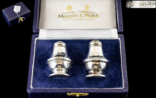 Mappin & Webb Silver Boxed Salt & Pepper. Silver Salt & Pepp...