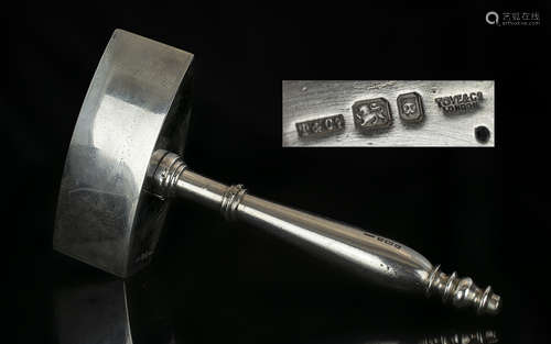 Masonic Interest Solid Silver Mallet of typical form, fully ...