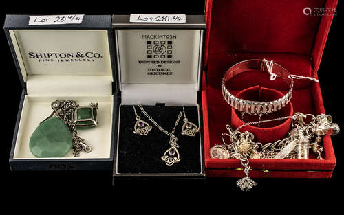 A Small Mixed Collection of Silver Jewellery to include a ch...