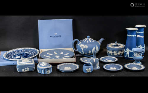 Collection of Seventeen Pieces of Wedgwood Jasper Ware compr...