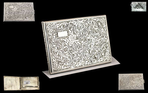 Czechoslovakia Excellent Quality Solid Silver Cigarette Case...