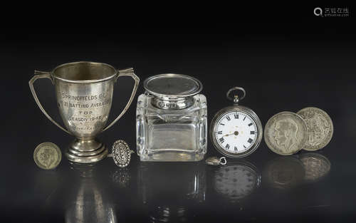 Small Collection of Silver, comprising a 3'' Silver trophy a...