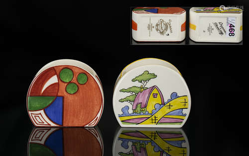 Wedgwood Clarice Cliff Collection Pair of Hand Painted Stamf...