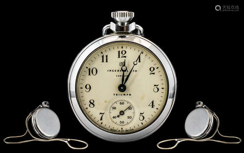 Ingersoll - Triumph Chrome Cased 1950's Pocket Watch with si...