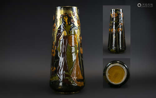 Thomas Forester Art Nouveau Tubelined Art Pottery Vase of ta...