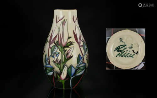 Moorcroft Signed Ltd Edition and Numbered Tubelined Vase, In...