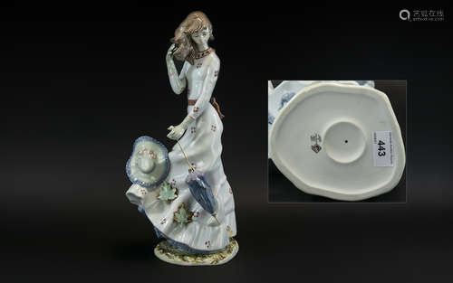 Nao by Lladro Large and Impressive Hand Painted Porcelain Fi...