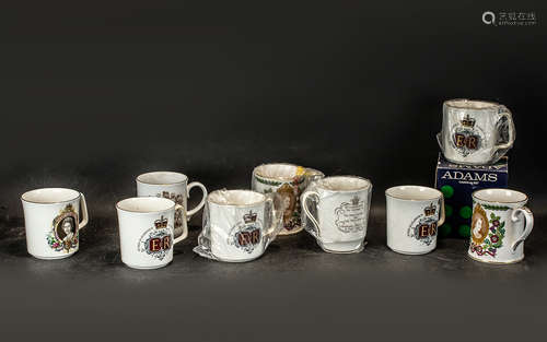 Ten Assorted Bone China Commemorative Beakers, including Spo...