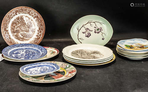 Collection of Cabinet & Decorative Plates, comprising: Willo...