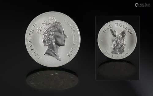 Australian Kangaroo Silver One Dollar - Date 1995. 1 oz Fine...