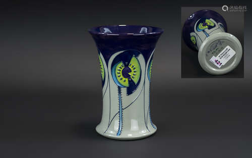 Moorcroft Modern Tubelined Trial Vase, dated 3.12.13, stylis...