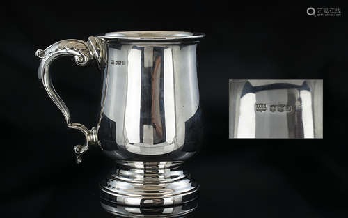 Elizabeth II Superb Sterling Silver Tankard Raised on a Tape...