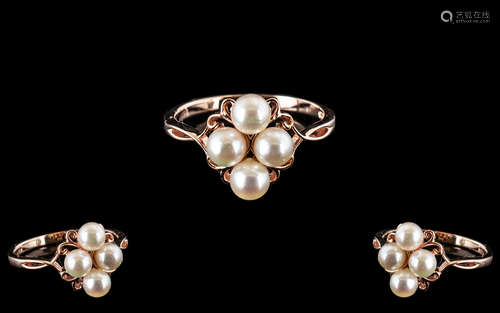 Japanese Akoya Pearl Cluster Ring, four of the much admired ...