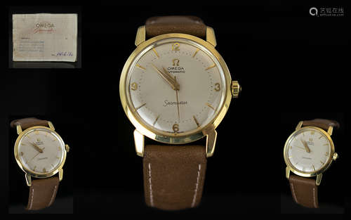 Omega - Seamaster Signed 1960's 18ct Gold Automatic Gents Vi...