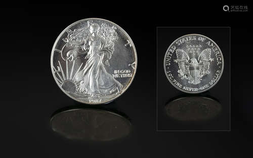 United States of America Liberty Silver One Dollar - Date 19...