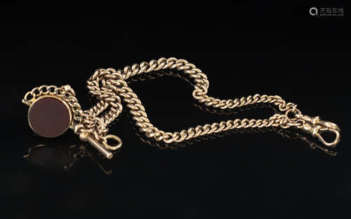 Victorian Period Superb 9ct Gold Double Albert Watch Chain, ...