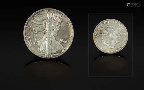 United States of America Liberty Silver One Dollar - Date 19...