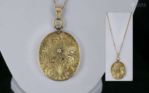 Antique Period - Excellent Quality 15ct Gold Large Oval Shap...