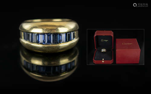 Cartier - Superb Quality 18ct Gold Dress Ring - Channel Set ...